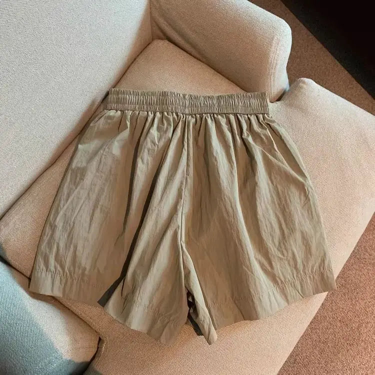 Women Wide Leg Quick Dry Shorts With Elastic Waist Athleisure