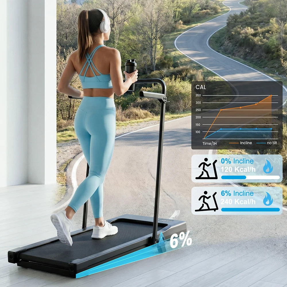 Superun Folding Treadmill With Incline For Home Walking And Running