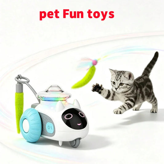 Smart Remote Control Cat Toy Car USB Rechargeable Automatic Obstacle Avoidance Robot Funny Kitten Exercise Interactive Pet Supplies