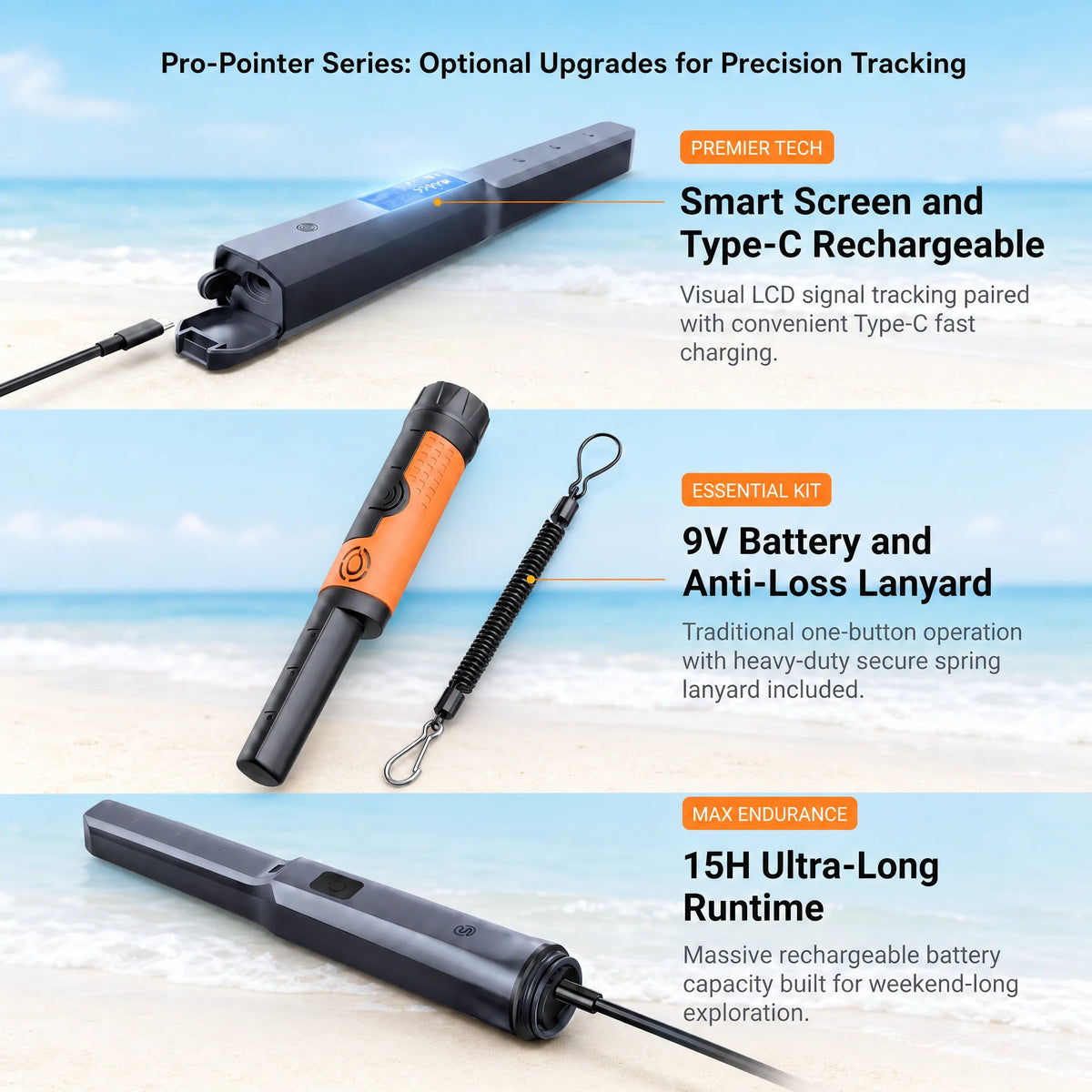 SUNPOW Professional Metal Detector & Gold Detector, Underground Metal Detecting Equipment Kit,10" IP68 Waterproof Coil,5 Modes Dual Backlit LCD,Adjustable for Adults Treasure Hunting Beach River Yard Relic Hunting