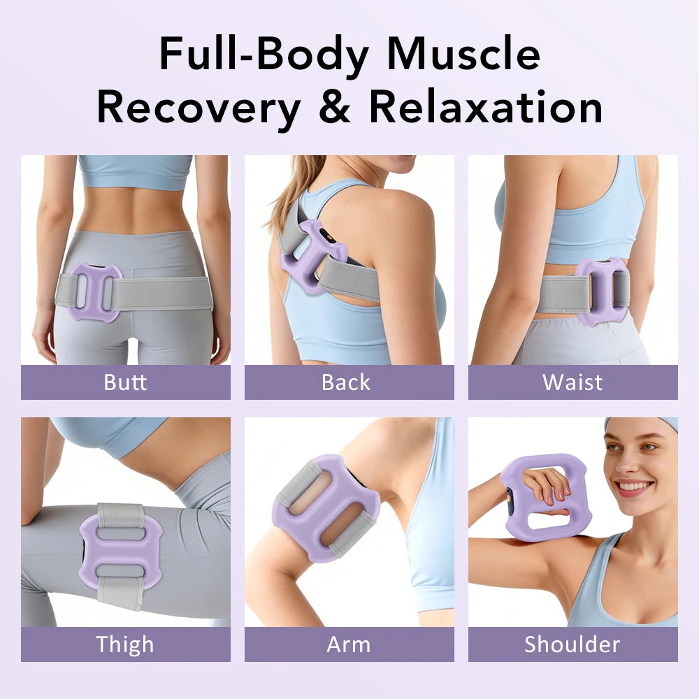 Double Ring Fascia Massager with Dual-Ring Resonance, 5-Speed Vibration and 3 Smart Modes, Hands-Free Wearable Belt for Muscle Recovery, Post-Workout Relaxation, Home Gym Office Travel, USB Rechargeable, Portable Fitness Gift