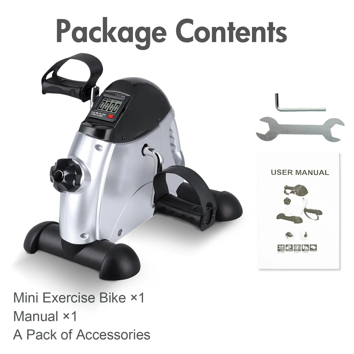 Motorized Under Desk Pedal Exerciser Bike With LCD Display