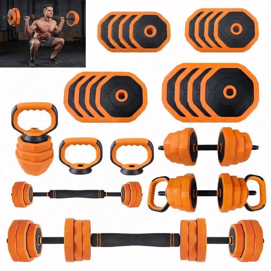 Adjustable Dumbbell Set With Barbell Kettlebell And Push Up Stand