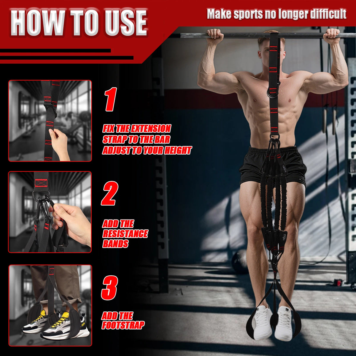 Adjustable Pull Up Assistance Bands For Strength Training Workouts