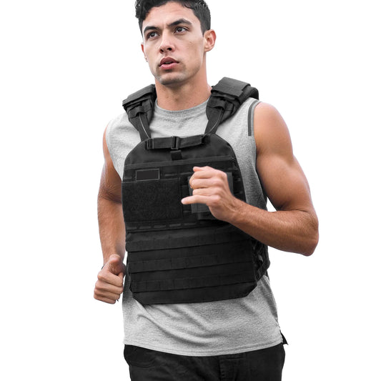 Weighted Body Training Vest With Shoulder Pads And Reflective Stripe