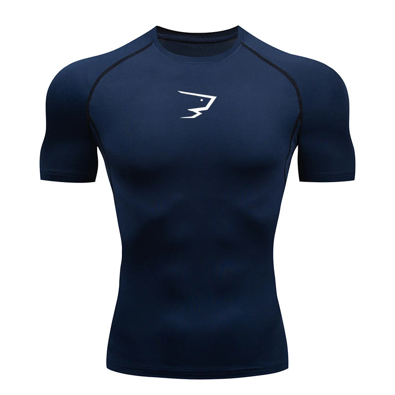 Men Short Sleeve Compression T-Shirt Running Gym Fitness Sport Tees Male Jogging Athletic Sport Tops