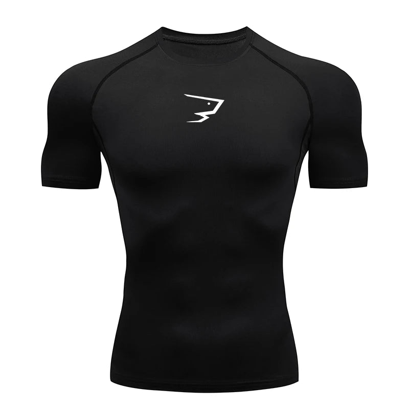 Men Short Sleeve Compression T-Shirt Running Gym Fitness Sport Tees Male Jogging Athletic Sport Tops