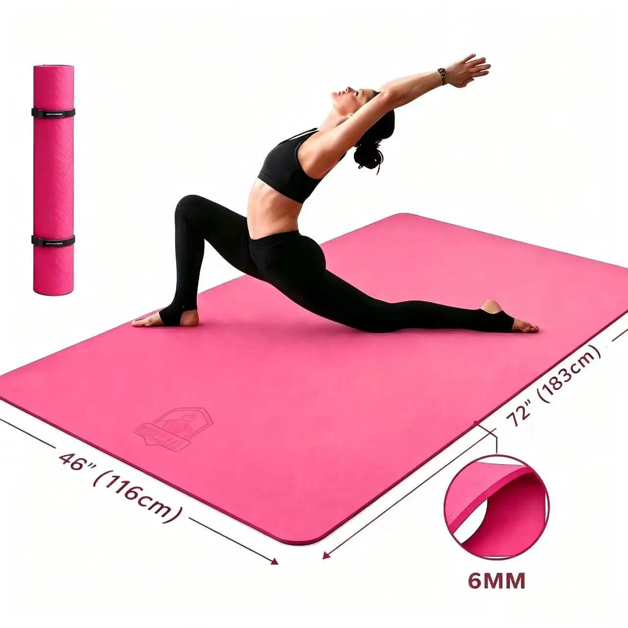 HAPBEAR Yoga Mat Non Slip TPE Eco Friendly For Home Workouts