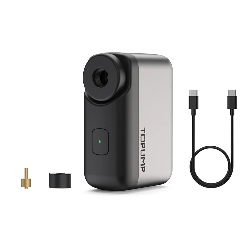 TOPUMP TB2 Mini Bike Pump, Portable Electric Bike Pump, Ultra Small 120PSI Battery Bicycle Pump, Automatic Shut-Off, Presta & Schrader