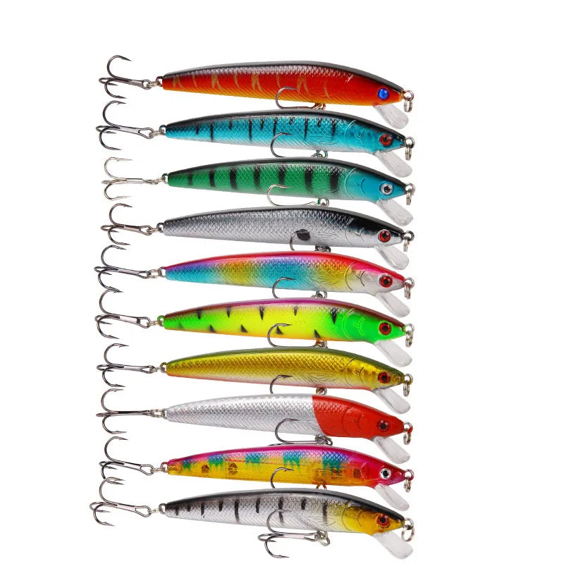 20Pcs Minnow Hard Fishing Lures Set, Artificial Plastic Swimbait Crankbait Tackle for Freshwater Saltwater Bass Trout Pike Fishing