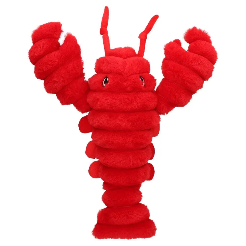 Red Lobster Plush Dog Toy with Squeaker, Chew Level 3