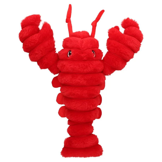 Red Lobster Plush Dog Toy with Squeaker, Chew Level 3