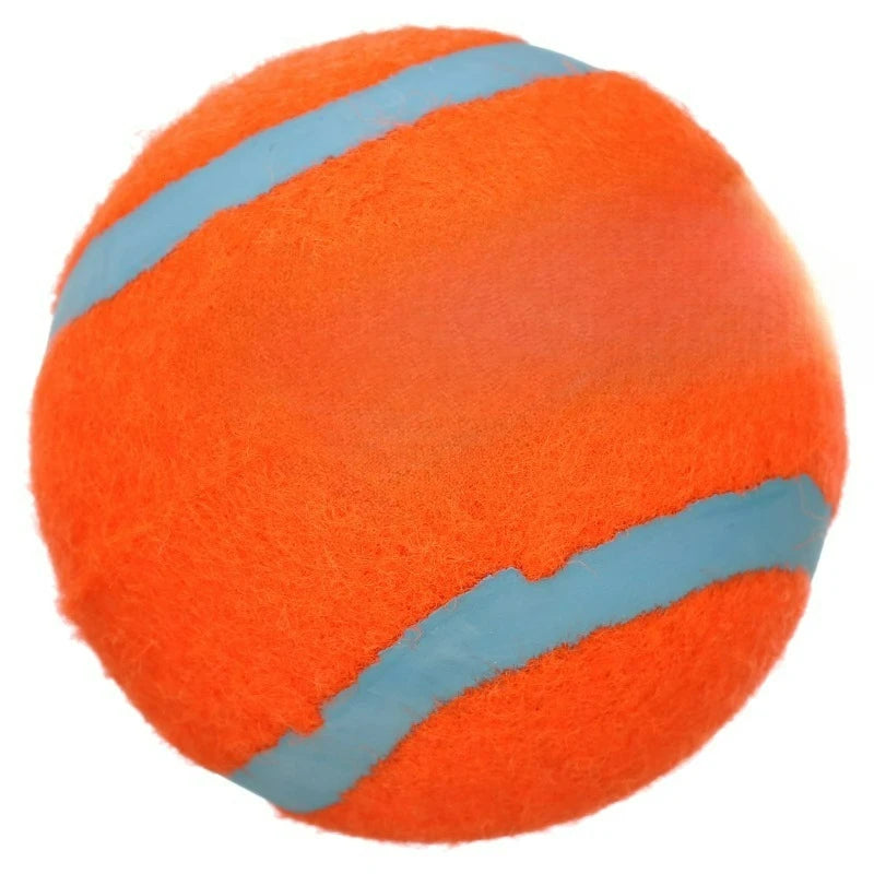 Tennis Dog Ball Durable Rubber Fetch Toy For Dogs, Medium 2.5", For Breeds 20-60 lb, Pack of 4, Orange