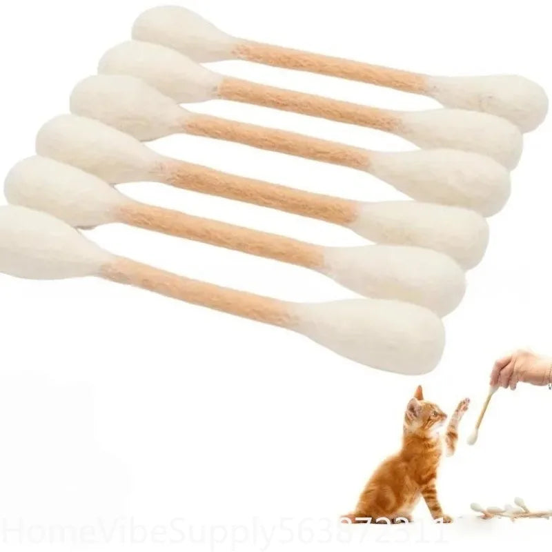 6 Pack Creative Giant Cotton Swab Shaped Catnip Toy Durable Kitten Biting Grinding Rope Stick Pet Teeth Cleaning Chewing Toy For Indoor Cats And Kittens