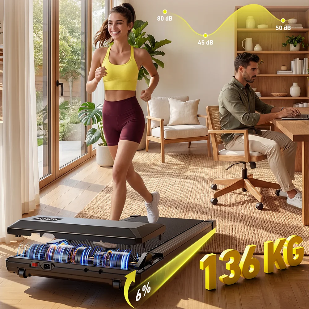 Superun Portable Under Desk Walking Pad Mini Treadmill With LCD Screen