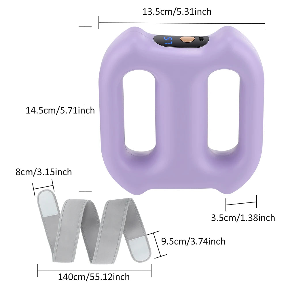 Double Ring Fascia Massager with Dual-Ring Resonance, 5-Speed Vibration and 3 Smart Modes, Hands-Free Wearable Belt for Muscle Recovery, Post-Workout Relaxation, Home Gym Office Travel, USB Rechargeable, Portable Fitness Gift