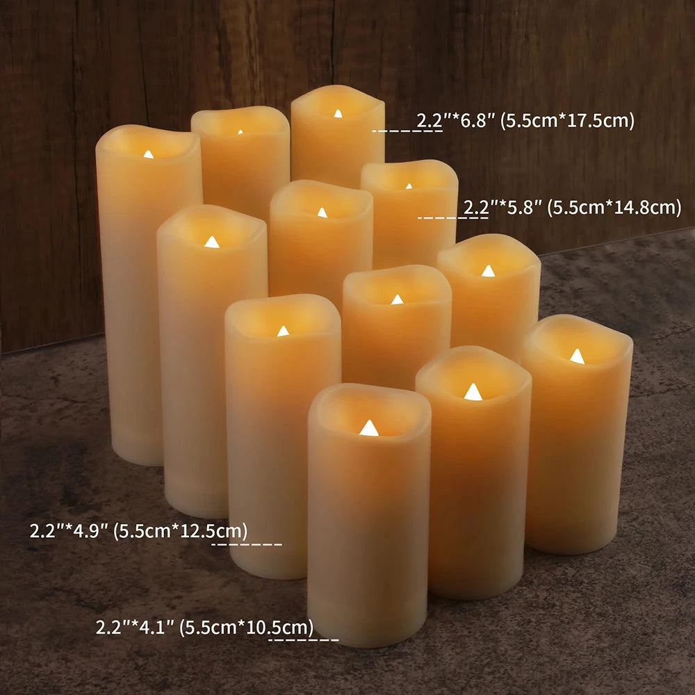4pcs Pack Flameless LED Candles with Remote Controls and Timers Outdoor Indoor Waterproof Battery Operated for Home/Wedding