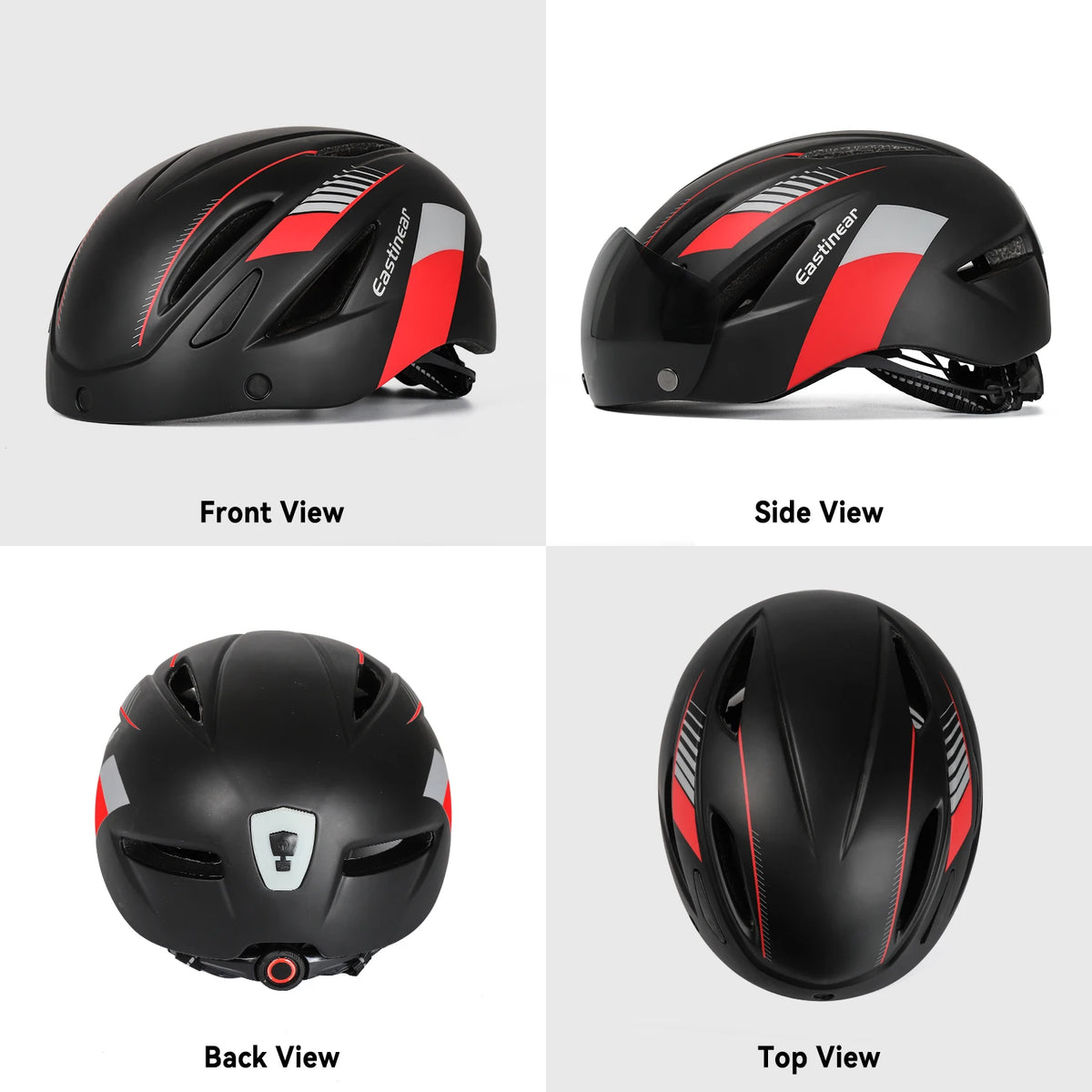 MTB Bike Helmet with Magnetic Goggles for Men Women Adults Bicycle Safety Caps with USB LED Taillight Mountain Road Bike Scooter Racing Cycling Helmets