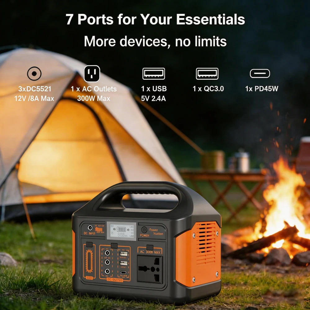 GaiaRay 460.8Wh Portable LiFePO4 Power Station 110V Solar Generator Camping