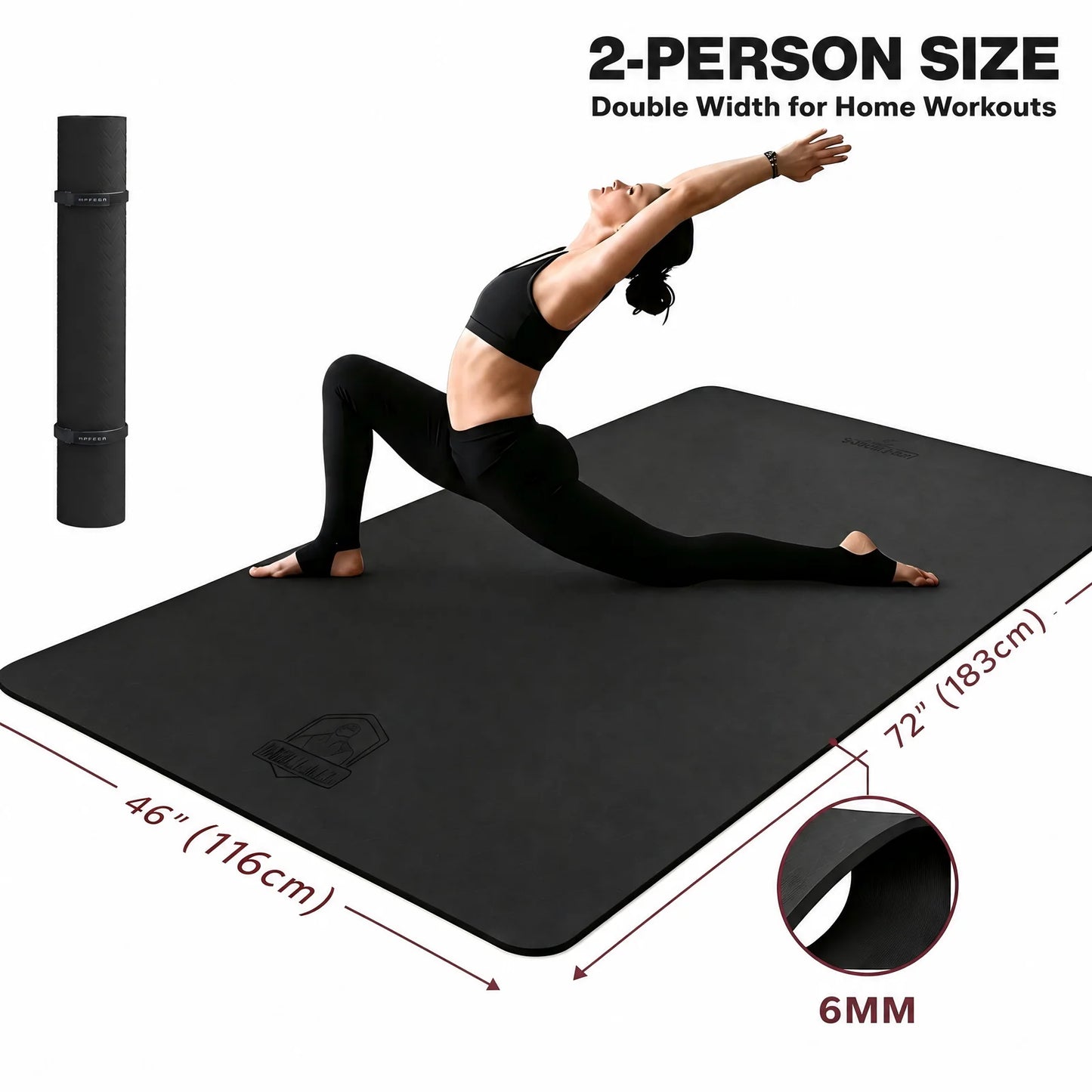 HAPBEAR Yoga Mat Non Slip TPE Eco Friendly For Home Workouts