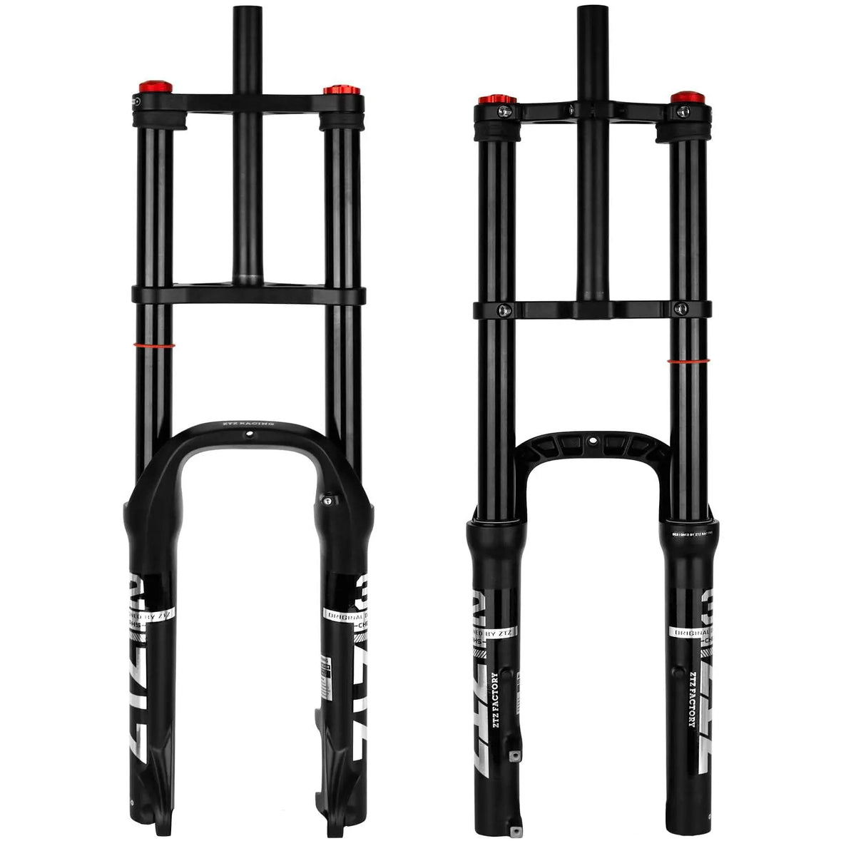20/26 inch 4.0 Fat Tire Bike Air Suspension Fork - 180mm Travel, 135mm Hub Spacing, QR 9mm, Double Crown Shock Absorber Fork for MTB Fat Snow Beach E-Bike