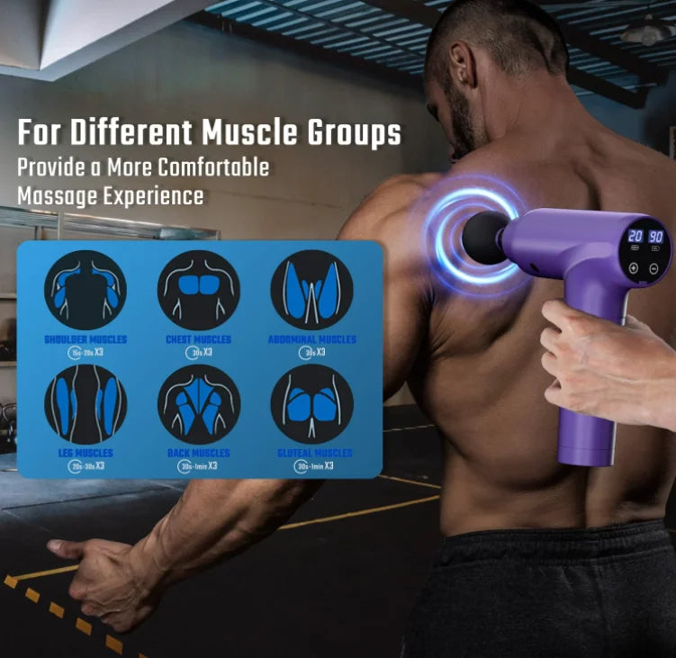 Massage Gun Deep Tissue, Muscle Massage Gun with 9 Attachment Heads 20 Speeds & Silent Brushless Motor for Pain Relief, Handheld Percussion Back Massager Gun,Gift for Mom/Dad