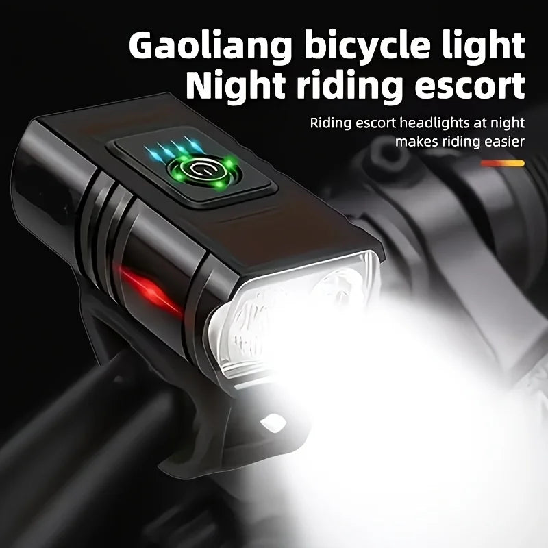 One Pair Of High-brightness Bike Lights with 6 Adjustable Lighting Modes, USB Rechargeable. Ideal for Night Cycling, Hiking, Camping And Work Lighting, Fits Most Bicycles. Perfect Gift for Boyfriend And Family.