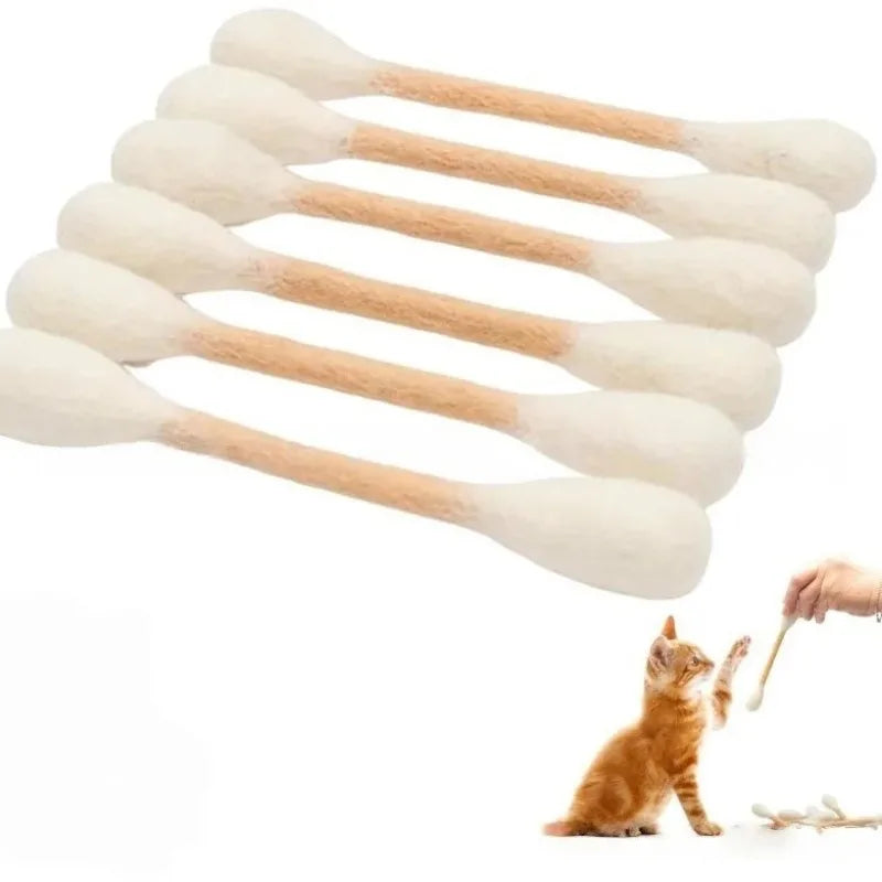 6 Pack Creative Giant Cotton Swab Shaped Catnip Toy Durable Kitten Biting Grinding Rope Stick Pet Teeth Cleaning Chewing Toy For Indoor Cats And Kittens