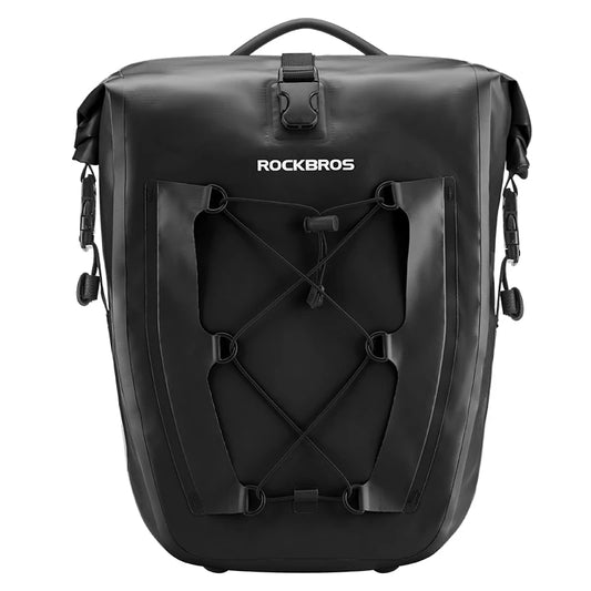 ROCKBROS Bike Carrier Bag 25L Big Capacity Rainproof Cycling Luggage Pannier Bag Adjustable Durable Travel Trunk Bag