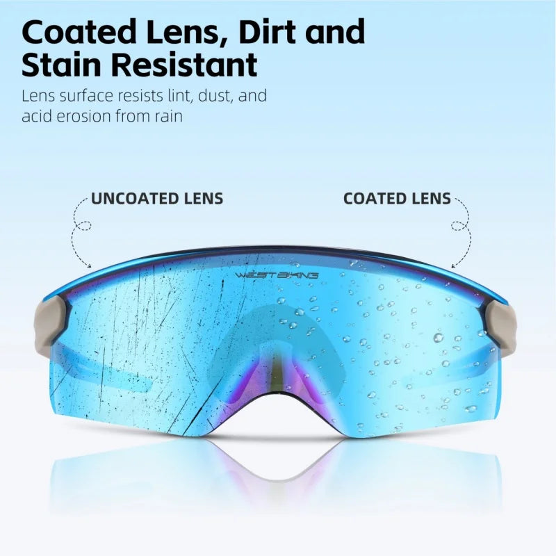 West Biking Aero Beak Cycling Glasses TR90 Unisex Sports Sunglasses