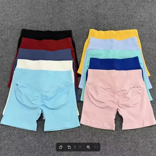 Women's Hip Lifting Yoga Shorts Low Waist High Stretch Slim Fit Gym Training