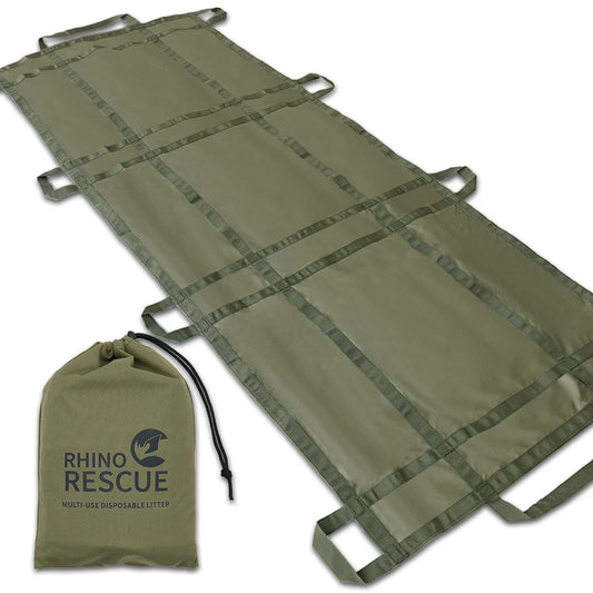 RHINO RESCUE Disposable Emergency Stretcher Portable Rescue Litter for Outdoor Camping First Aid Kit IFAK