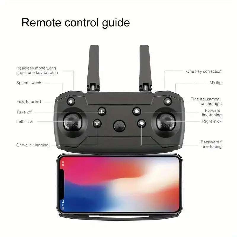 4K Pro Drone With Wide Angle Dual HD Camera Foldable