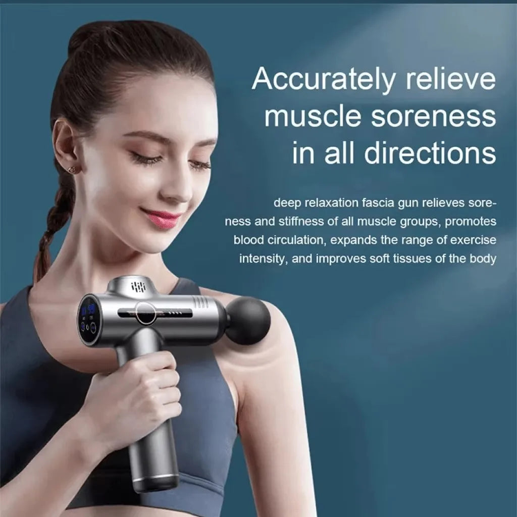 Massage Gun Fascia Deep Muscle Relax Body Neck Massager Electric Fitness Equipment Noise Reduction Male Female