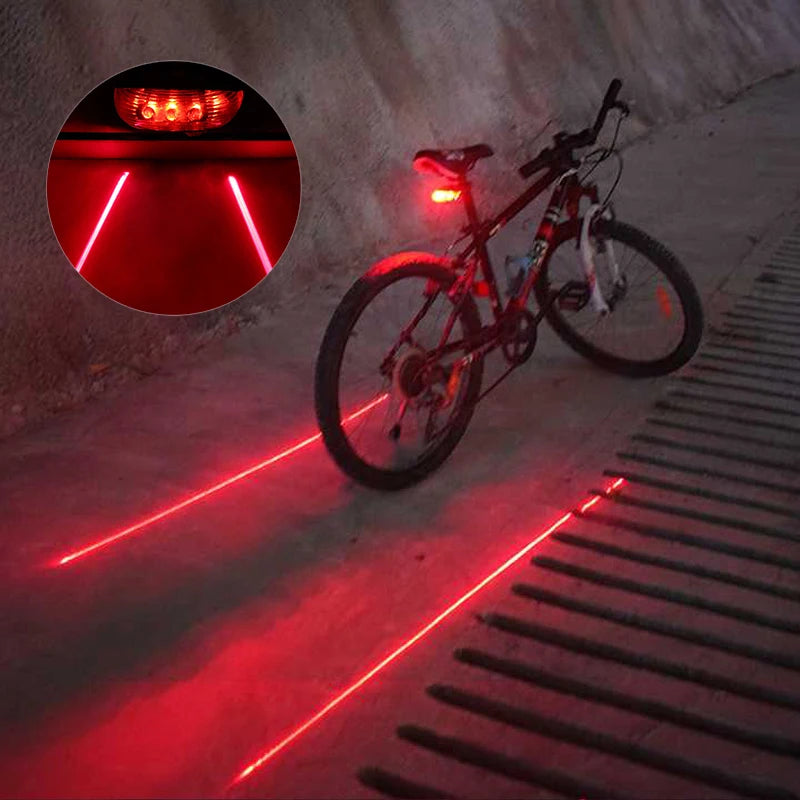 Bike Tail Light With 2 Lasers And 5 LEDs Waterproof