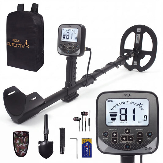 PRO-Z60 Metal Detector for Adults with Pin Pointer,Gold Metal detector,16" Detection Depth Professional Metal Detector Kit High Frequency 19.23kHz Gold Detector with Ground Balance,Double-D Waterproof Coil for Beach