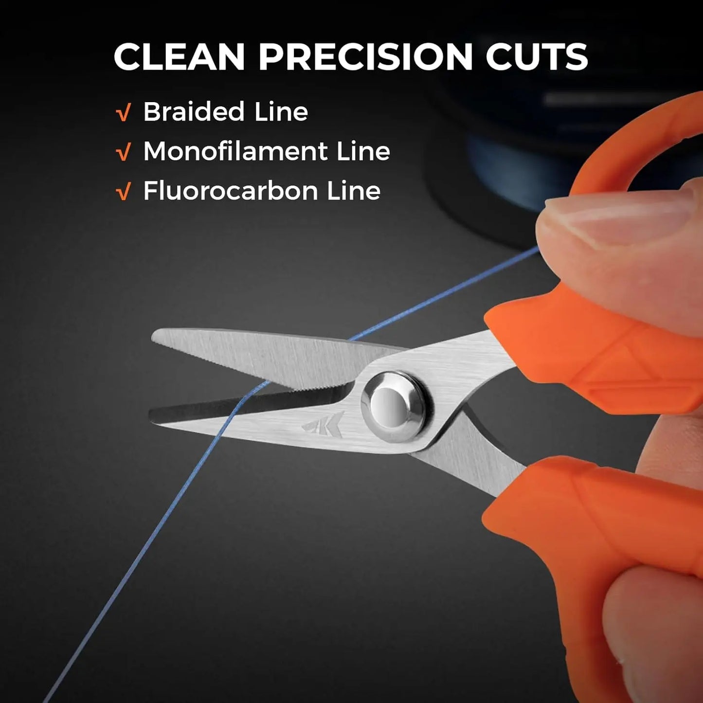 Paradox 4.5-Inch Fishing Scissors, Stainless Steel Precision Fishing Line Cutters With Non-Slip Grip, Protective Sheath, and Nec
