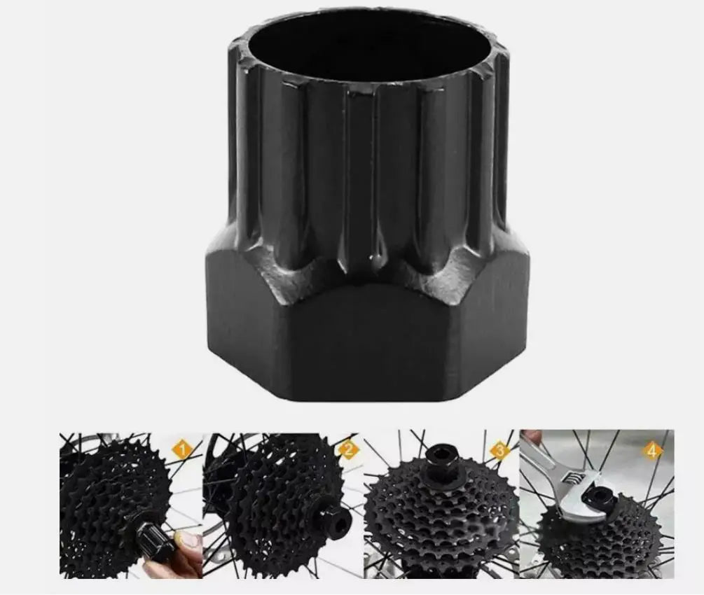 6 Pcs Bicycle Repairing Tools Cassette Removal Tool Bike Sprocket Removal Repair Tool Chain Breaker Crank Extractor Spoke Wrench