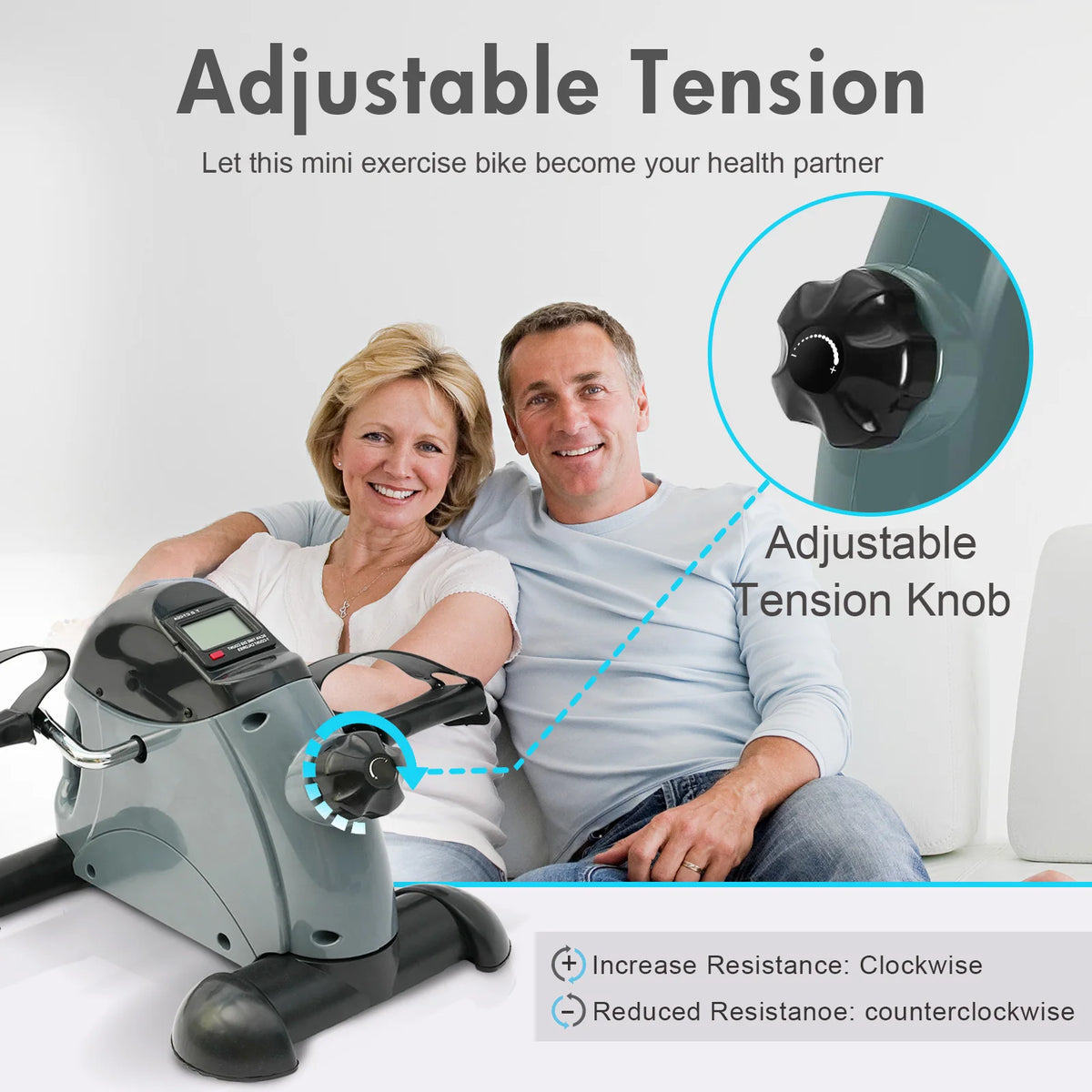 Motorized Under Desk Pedal Exerciser Bike With LCD Display