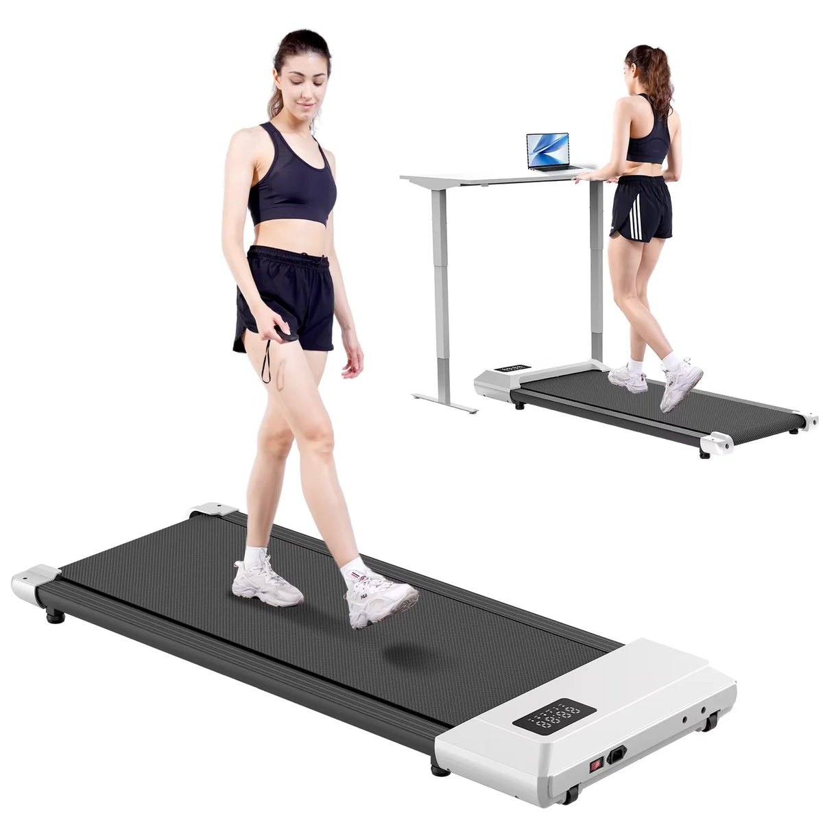 Superun Portable Under Desk Walking Pad Mini Treadmill With LCD Screen