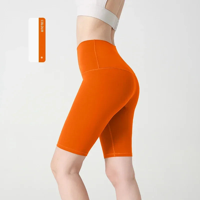 Women Yoga Shorts Athletic Nylon Seamless Breathable Summer Workout Pants