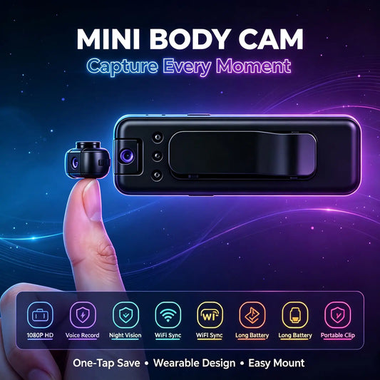 A5 Mini Body Camera 4K HD Video Recorder, 360° Rotatable Lens, Night Vision Motion Detection, Clip-on Portable Wearable Camera, Loop Recording Audio Video Recorder for Meeting Interview Outdoor Travel Security Recording