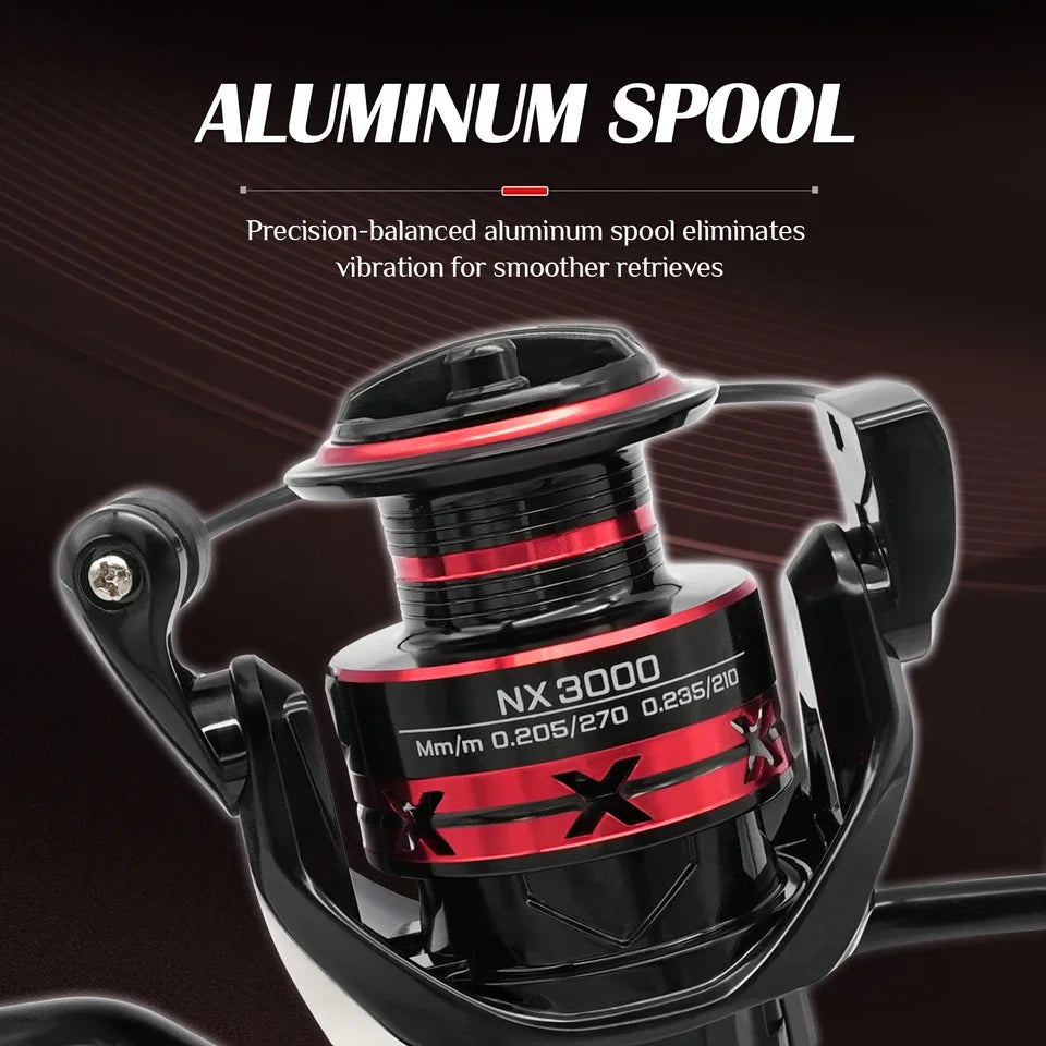 NX Spinning Fishing Reels For Saltwater Freshwater Metal Spool Left/Right Interchangeable Trout Carp Fishing Tackle