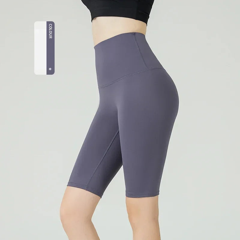 Women Yoga Shorts Athletic Nylon Seamless Breathable Summer Workout Pants