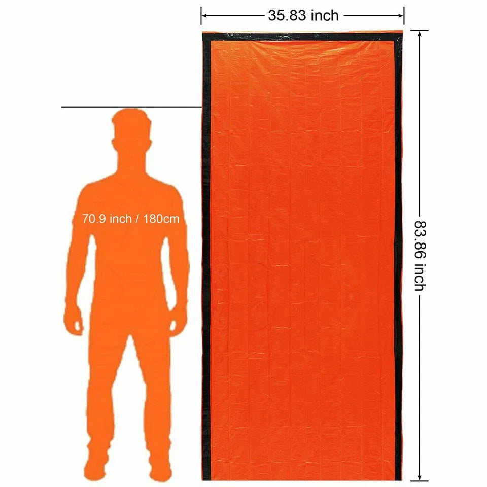 2PCS Emergency Sleeping Bags Thermal Blanket Waterproof Outdoor Survival