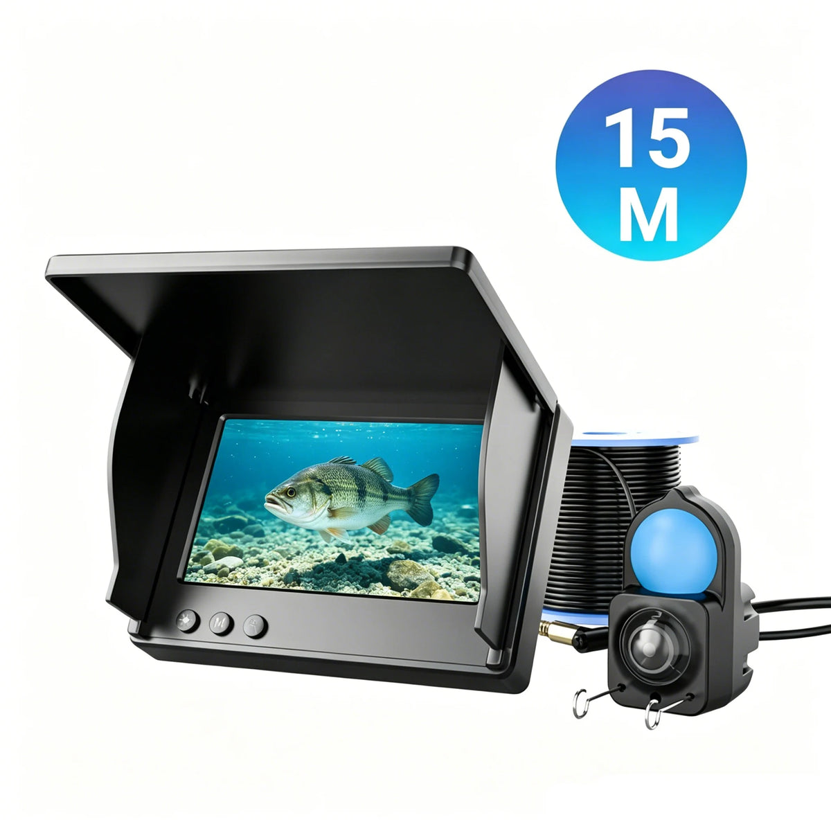 Underwater Fishing Camera With Monitor Portable Fish Finder With Night Vision & Depth Finder HD Ice Lake Sea Boat Fishing Sonar Camera For Anglers Men