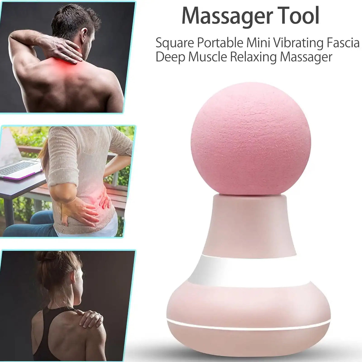 FORICOM Mini Massage Gun Deep Tissue, Lightweight Handheld Percussion Massager for Travel and Office Use-Pink body massager massager gun massage apparaat elektrisch