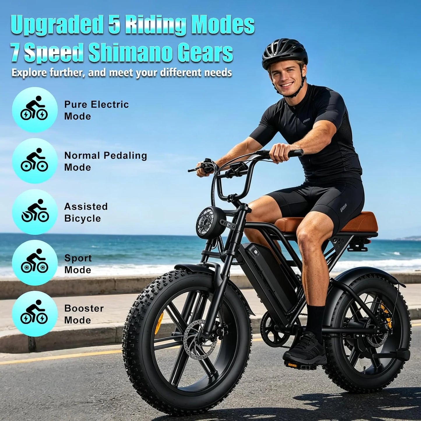 Electric Mountain E-Bike 1000W Brushless Motor Dual Suspension 48V Battery