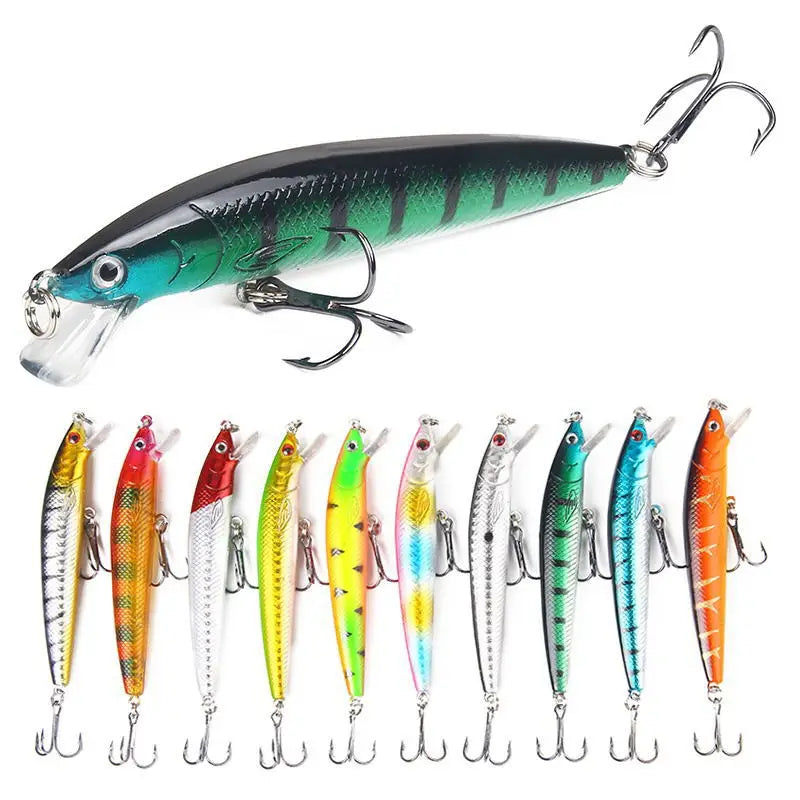 20Pcs Minnow Hard Fishing Lures Set, Artificial Plastic Swimbait Crankbait Tackle for Freshwater Saltwater Bass Trout Pike Fishing