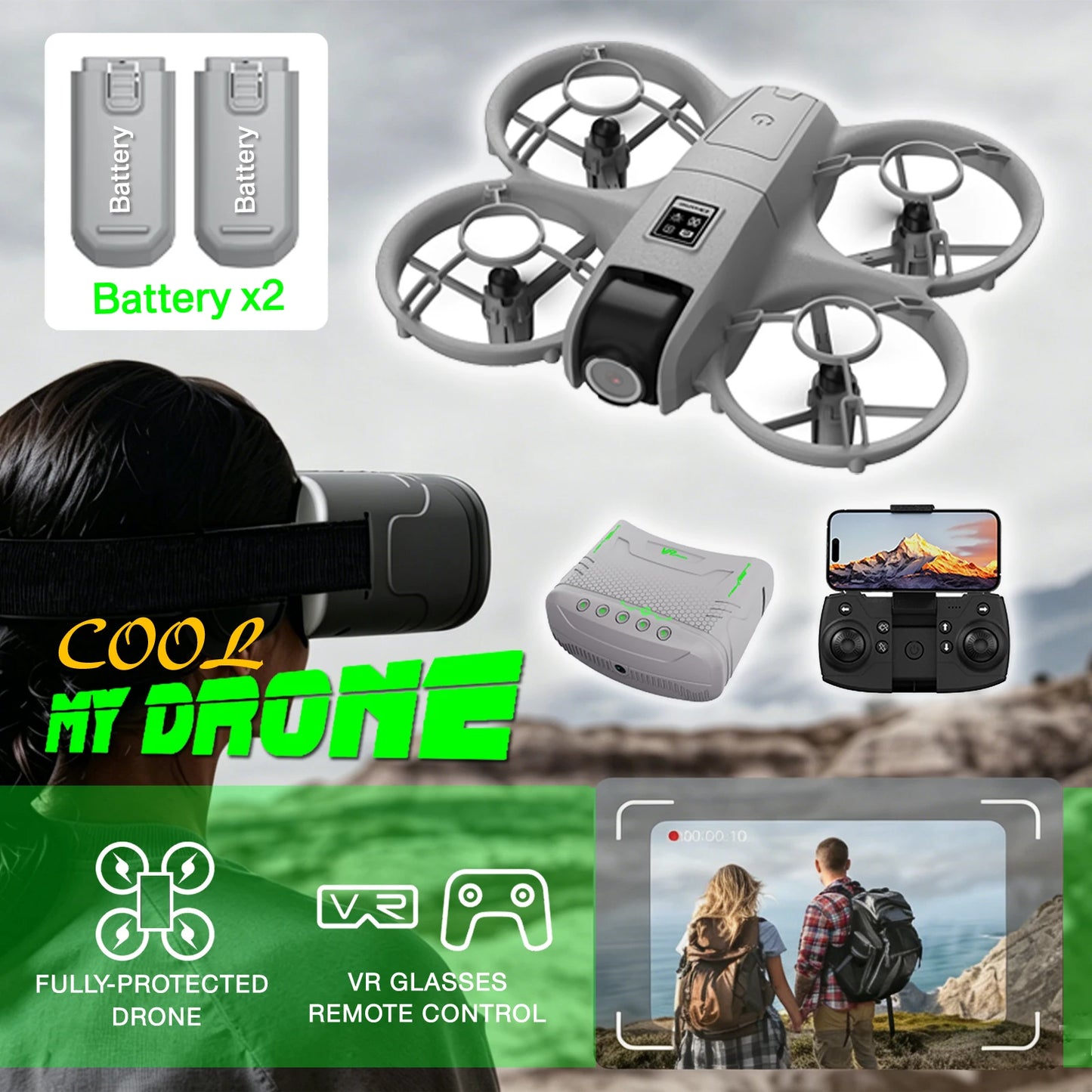 Mini Beginner Drone With VR Suite And Real Time Control